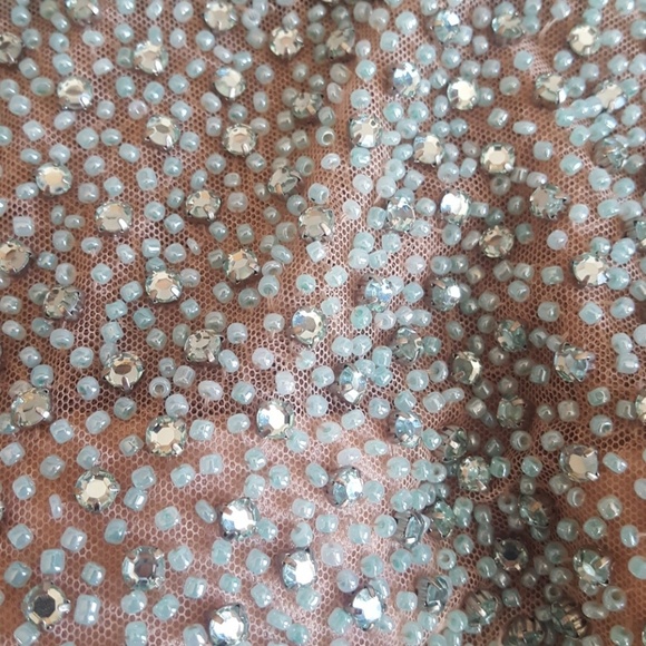 Sherri Hill Two Piece Prom Gown Mint Green Size 6 - Picture 3 of 6